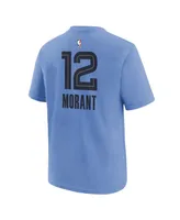 Big Boys Jordan Ja Morant Light Blue Memphis Grizzlies Statement Edition Name and Number Player T-shirt