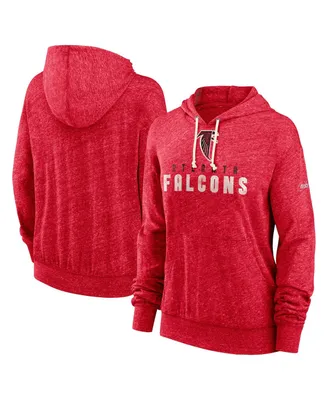 Women's Nike Red Distressed Atlanta Falcons Rewind Gym Vintage-Like Pullover Hoodie