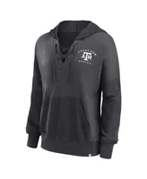 Women's Fanatics Heather Charcoal Texas A&M Aggies Campus Lace-Up Pullover Hoodie