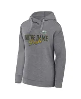 Women's Fanatics Heather Gray Notre Dame Fighting Irish Script Favorite Pullover Hoodie