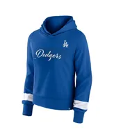 Women's Fanatics Royal Los Angeles Dodgers Over Under Pullover Hoodie