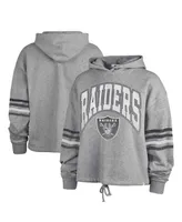 Women's '47 Brand Heather Gray Distressed Las Vegas Raiders Upland Bennett Pullover Hoodie