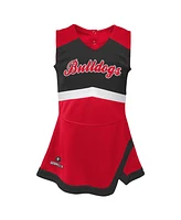 Girls Toddler Red, Black Georgia Bulldogs Two-Piece Cheer Captain Jumper Dress and Bloomers Set