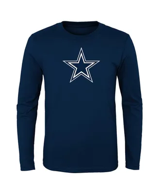 Big Boys Navy Dallas Cowboys Primary Logo Long Sleeve T-shirt