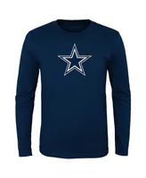 Big Boys Navy Dallas Cowboys Primary Logo Long Sleeve T-shirt