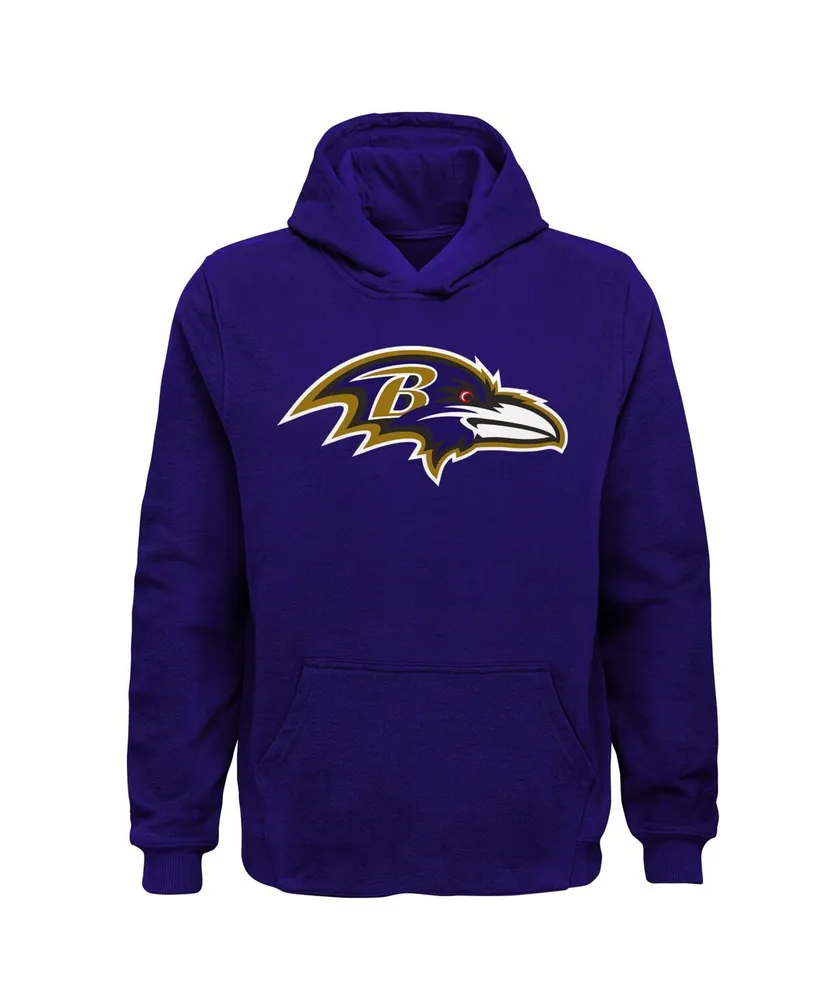 Big Boys Purple Baltimore Ravens Team Logo Pullover Hoodie