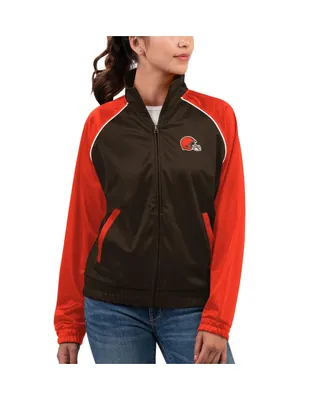 Women's G-iii 4Her by Carl Banks Brown Cleveland Browns Showup Fashion Dolman Full-Zip Track Jacket