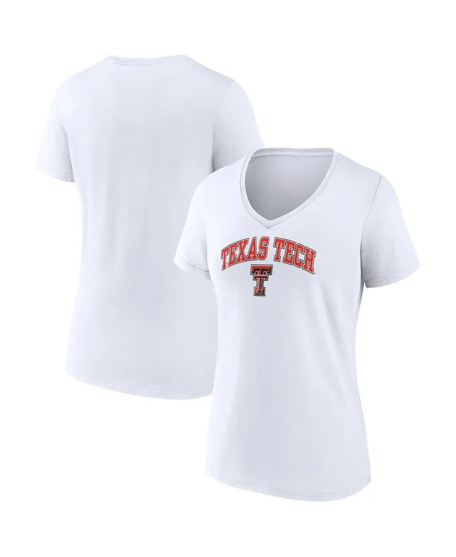 Women's Fanatics Branded White Louisville Cardinals Evergreen Campus V-Neck  T-Shirt