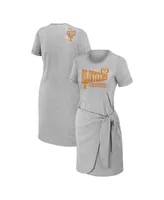 Women's Wear by Erin Andrews Heather Gray Tennessee Volunteers Knotted T-shirt Dress