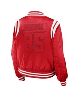 Women's Wear by Erin Andrews Red Georgia Bulldogs Football Bomber Full-Zip Jacket