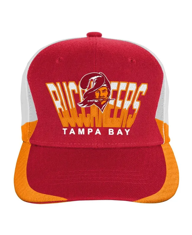 Mitchell & Ness Youth Tampa Bay Buccaneers Navy Champ Stack Flat Brim Snapback Hat