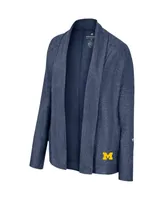 Women's Colosseum Navy Michigan Wolverines Morningside Cardigan Sweater