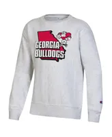 Big Boys Champion Heather Gray Georgia Bulldogs Reverse Weave Pullover Sweatshirt
