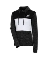 Women's Antigua Black Philadelphia Eagles Wicket Pullover Hoodie