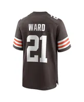 Men's Nike Denzel Ward Brown Cleveland Browns Game Jersey