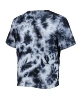 Women's ZooZatz Black Oklahoma Sooners Cloud-Dye Cropped T-shirt