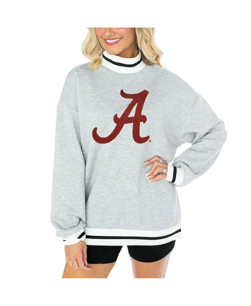 Women's Gameday Couture Ash Alabama Crimson Tide It To Win Sporty Mock Neck Pullover Sweatshirt