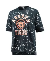 Women's Pressbox Navy Distressed Auburn Tigers Bishop Bleach Wash T-shirt