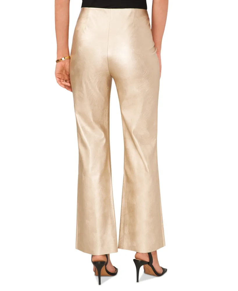 Vince Camuto Women's Pull-On Metallic Faux-Leather Flare Pants