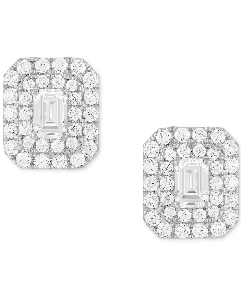 Grown With Love Lab Grown Diamond Square Halo Stud Earrings (1-1/2 ct. t.w.) in 14k White Gold