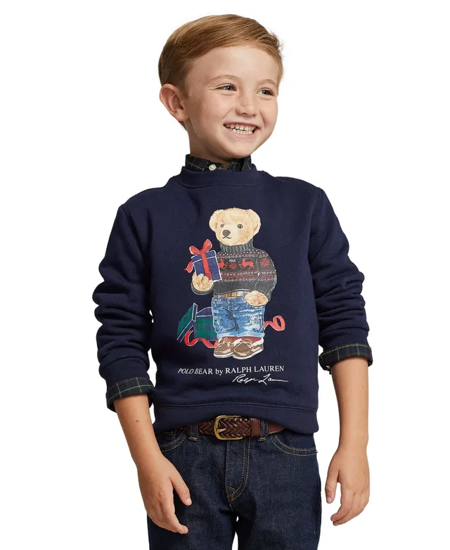 Polo Ralph Lauren Toddler and Little Girls Bear Fleece Hooded Sweatshirt