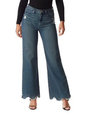 Sam Edelman Women's Codie Scalloped-Hem Wide-Leg Jeans