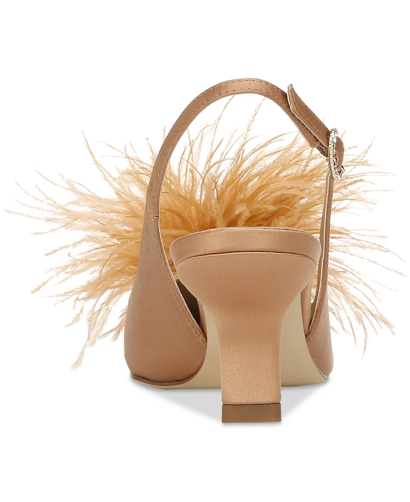 Sam Edelman Women's Bianka Feather Slingback Kitten-Heel Pumps