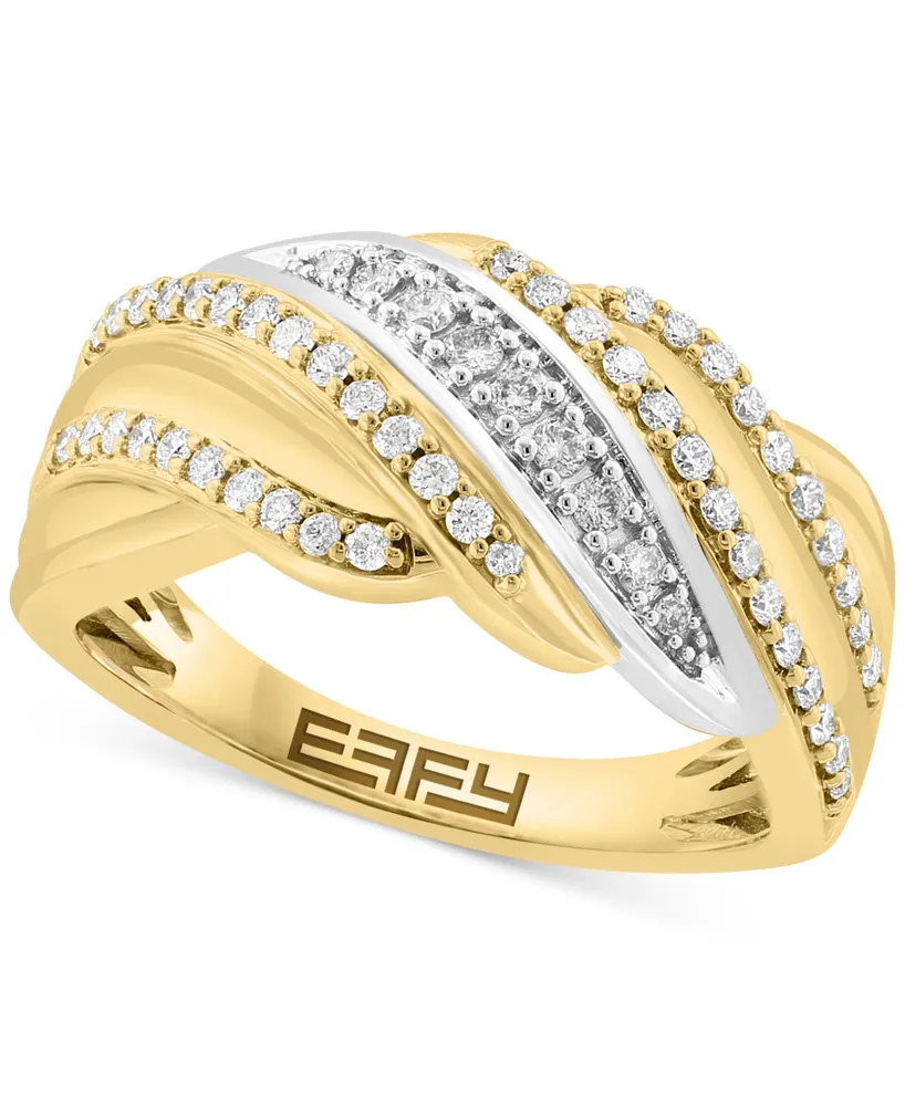 Effy Diamond Multi-Row Swirl Ring (3/8 ct. t.w.) in 14k Two-Tone Gold