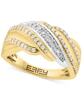 Effy Diamond Multi-Row Swirl Ring (3/8 ct. t.w.) in 14k Two-Tone Gold