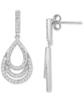 Diamond Layered Teardrop Drop Earrings (3/4 ct. t.w.) in 10k White Gold