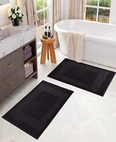 Superior Cotton Greek Key Infinity Border Bath Mat, Set of 2