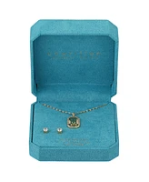 Unwritten Cubic Zirconia Initial Pendant Necklace and Stud Earring Set