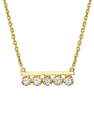 Sirena Diamond Bezel Bar 18" Pendant Necklace (1/2 ct. t.w.) in 14k Gold