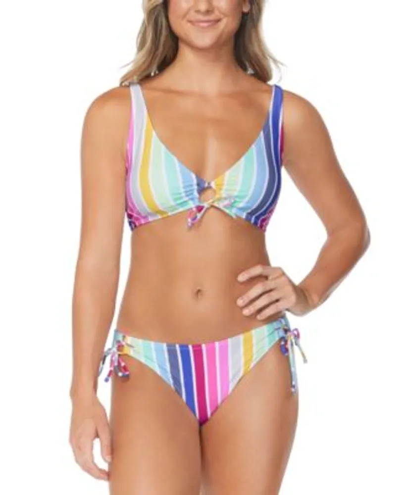 Raisins Juniors West Side Printed Bikini Top Sweet Side Tie Bikini Bottoms