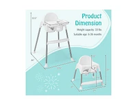 4-in-1 Convertible Baby High Chair with Removable Double Tray