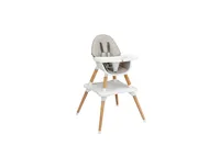 5-in-1 Baby Eat and Grow Convertible Wooden High Chair with Detachable Tray