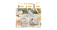 Baby Folding High Chair with 8 Adjustable Heights and 5 Recline Backrest