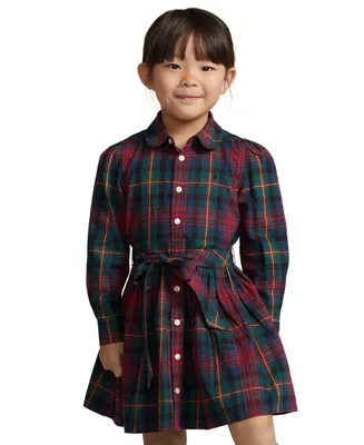 Polo Ralph Lauren Toddler and Little Girls Plaid Cotton Twill Shirtdress