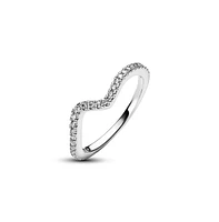 Pandora Cubic Zirconia Timeless Sparkling Wave Ring