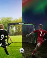 Net Playz Backyard Soccer Goal, Light Up Soccer Goals Gift, Glow in The Dark, Portable Pop-up Football Goals for Kids Teens Youth