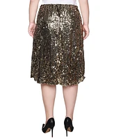 Ny Collection Plus Knee Length Sequined Skirt