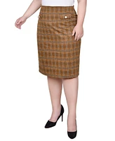 Ny Collection Plus Size Knee Length Double Knit Skirt