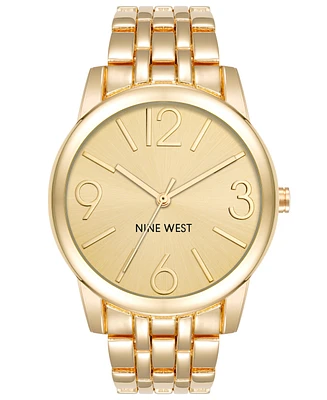 Nine West Women's Quartz Gold-Tone Alloy Link Bracelet Watch, 39mm