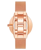 Nine West Women's Quartz Rose Gold-Tone Stainless Steel Mesh Band Watch, 40mm