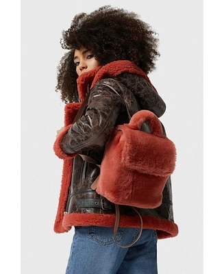 Furniq Uk Women's Shearling Mini Backpack