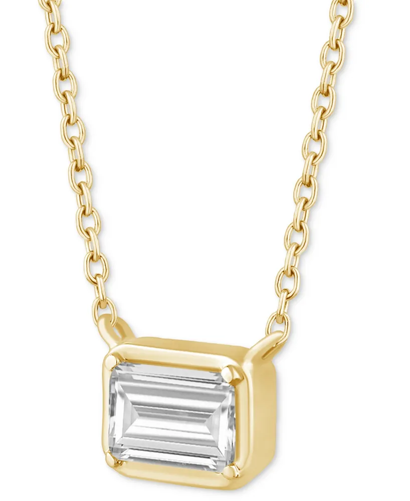 Diamond Emerald-Cut Solitaire 18" Pendant Necklace (1/3 ct. t.w.) in 14k Gold