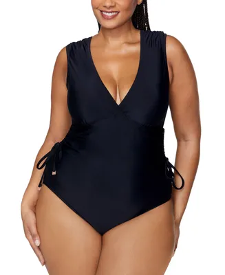 Raisins Curve Trendy Plus Size Lucia Tummy-Control Swimdress - Macy's