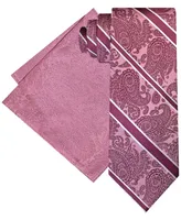 Steve Harvey Men's Stripe Paisley Tie & Pocket Square Set