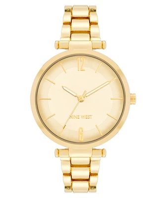 Nine West Women's Quartz Gold-Tone Alloy Link Bracelet Watch, 36mm - Gold