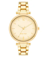 Nine West Women's Quartz Gold-Tone Alloy Link Bracelet Watch, 36mm - Gold